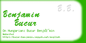 benjamin bucur business card